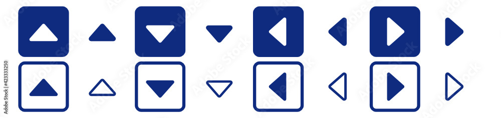 16 Caret Icons Set - Dark Blue Caret Buttons 16 Caret Icons Set - Dark Blue Caret Buttons