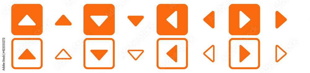16 Caret Icons Set - Orange Caret Buttons 16 Caret Icons Set - Orange Caret Buttons