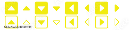 16 Caret Icons Set - Yellow Caret Buttons
