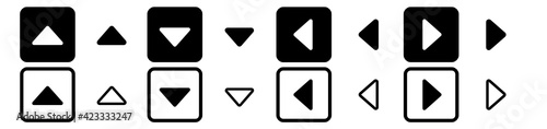 16 Caret Icons Set - Black Caret Buttons