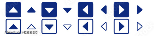 16 Caret Icons Set - Dark Blue Caret Buttons