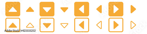 16 Caret Icons Set - Golden Caret Buttons