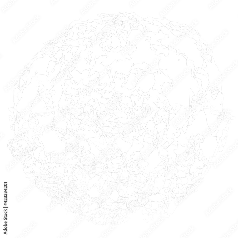 Obraz premium Neural Network of the human brain, neural connections. 3d sphere with gray lines.concept chaotic thought