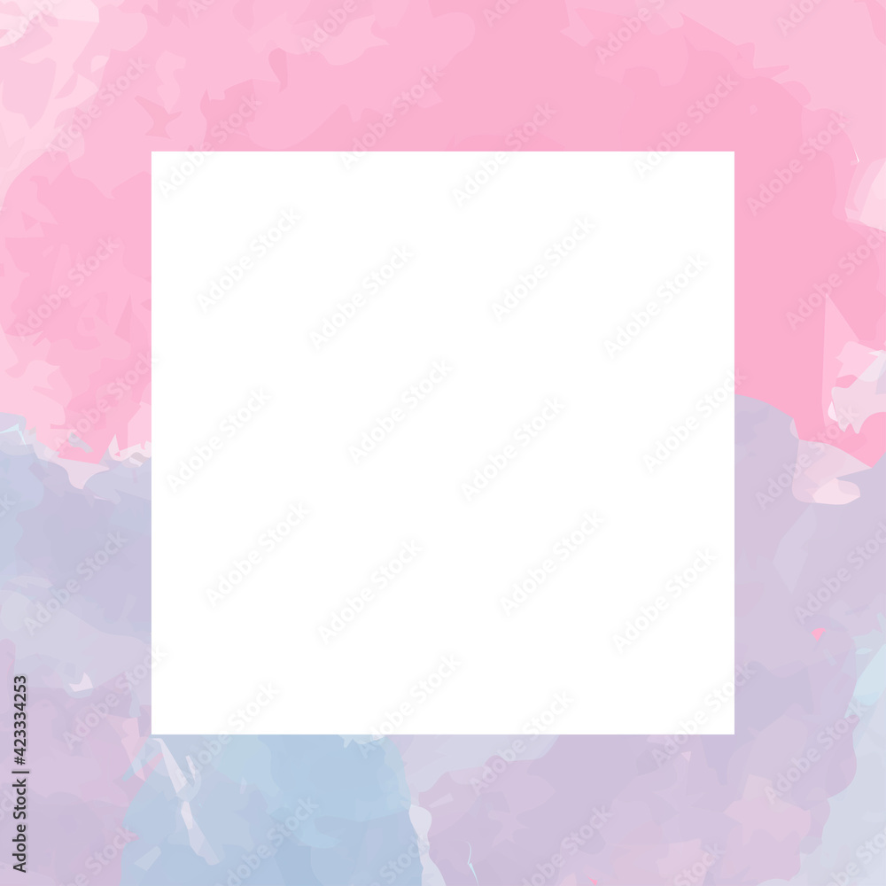 Watercolor pink frame. Vector element