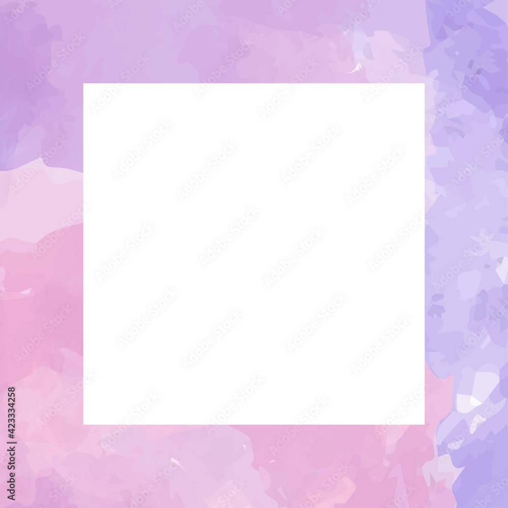 Watercolor pink frame. Vector element