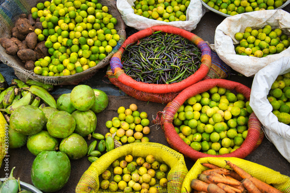 Fresh vegetables on Indian market