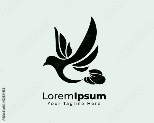 beauty dove fly wedding logo icon symbol design illustration inspiration