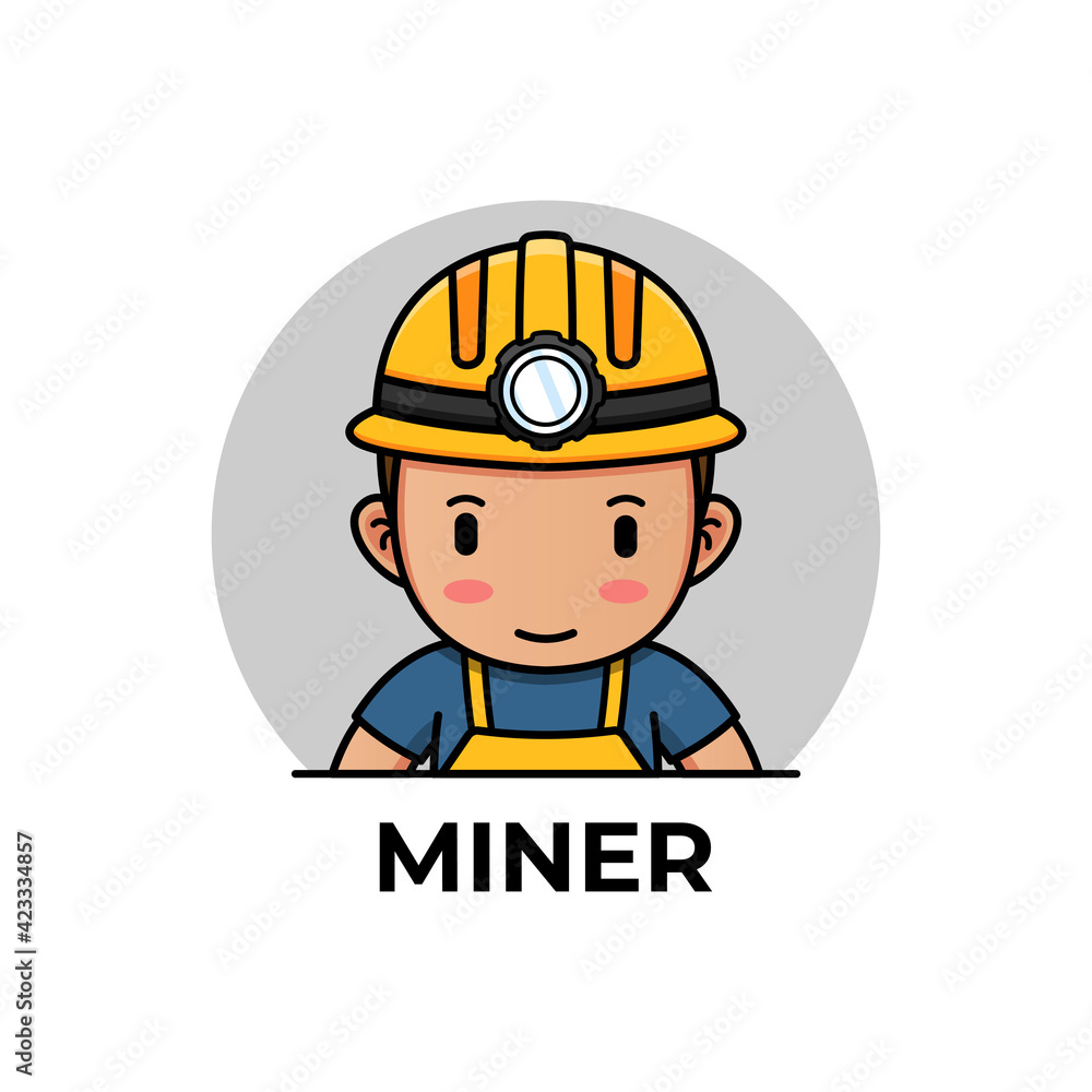 Cute miner logo Cute miner logo
