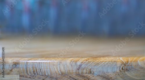 Wooden board empty table in front of blurred background. Perspective brown wood over blur in cafe - can be used to showcase or mount your products Mock up for product display. closeup top wood table 