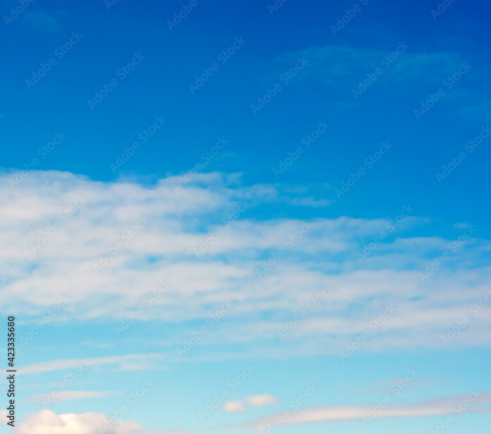 Blue sky and thin clouds background. Beautiful abstract background. Landscape.