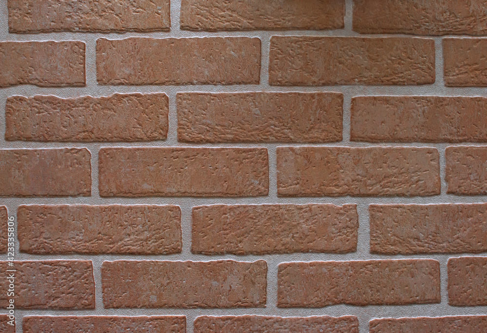 Obraz premium red brick wall background,texture and pattern. construction concept. copy space. brickwork macro. decorative brick wall