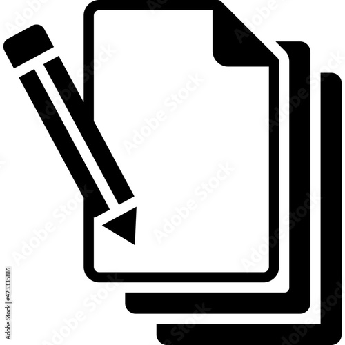 Conceptual linear design of article writing icon