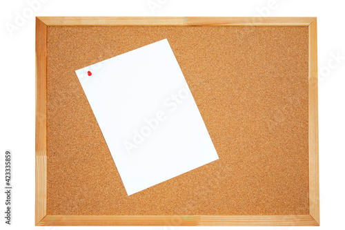 Cork board with wood frame isolated. abstract paper note on cork board. Blank notes for adding text message or website design. note sticker. Copy space. Business background. 