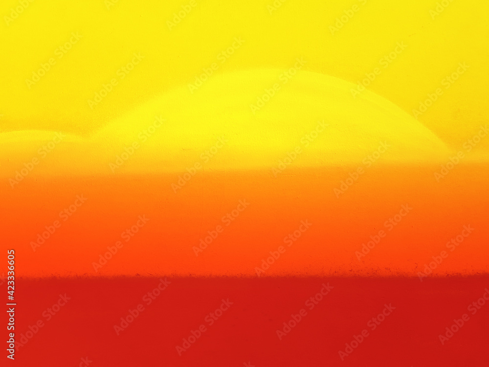 Gradient background of orange sun sky