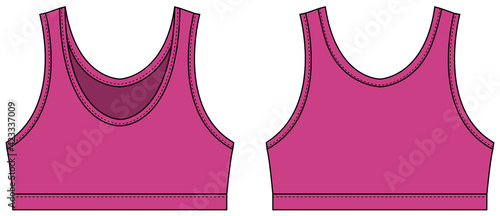 Women’s sports bra template vector illustration