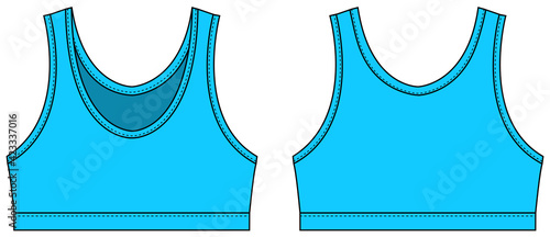 Women’s sports bra template vector illustration