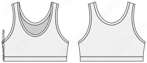 Women’s sports bra template vector illustration