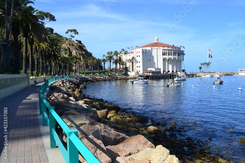 Casino building on Catalina Island on the beautiful southern California coast photo