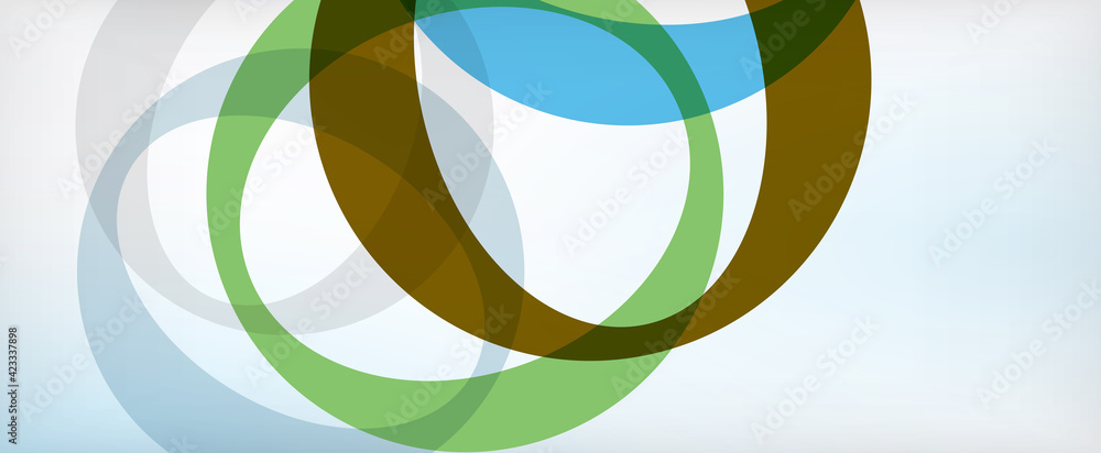 Fototapeta premium Ring geometric shapes, o letter repetition wallpaper. Abstract background for business or technology presentations, internet posters or web brochure covers