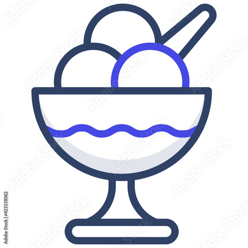A yummy icon of ice cream scoops