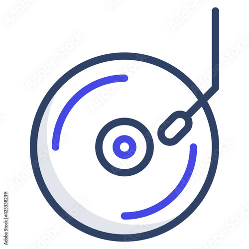        Flat icon of disc player or dj vector design