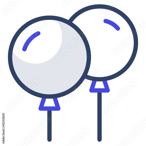 Decorative colorful balloons, flat design vector