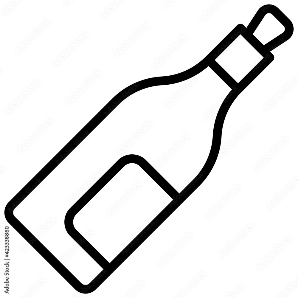 Sparkling wine bottle, popping cork icon in trendy style
Sparkling wine bottle, popping cork icon in trendy style