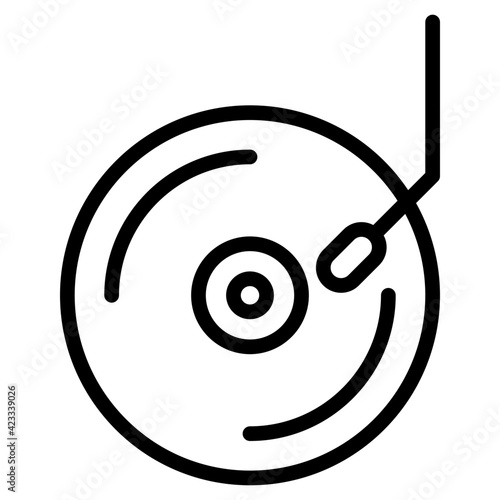 linear icon of disc player or dj vector design