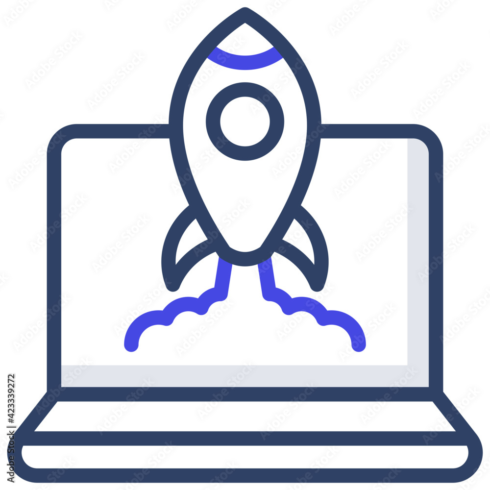Missile rocket launcher icon in flat design Missile rocket launcher icon in flat design