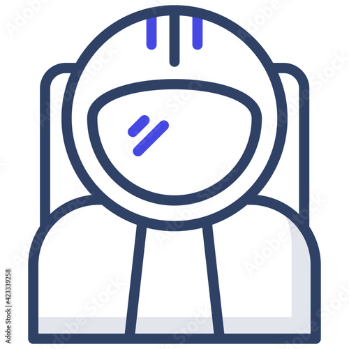 Space explorer icon in flat design