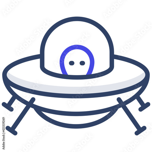 Flat vector design of moon lander icon