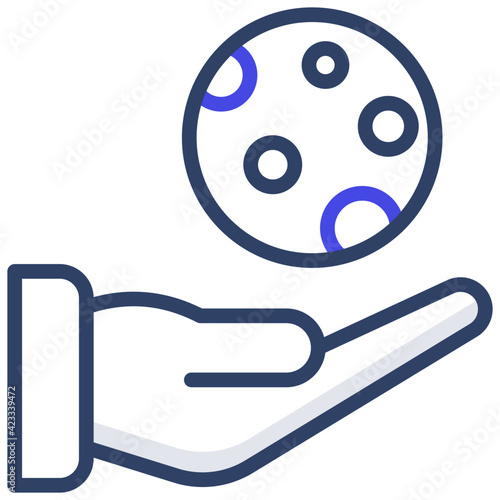 Editable outline design vector of planet care 
