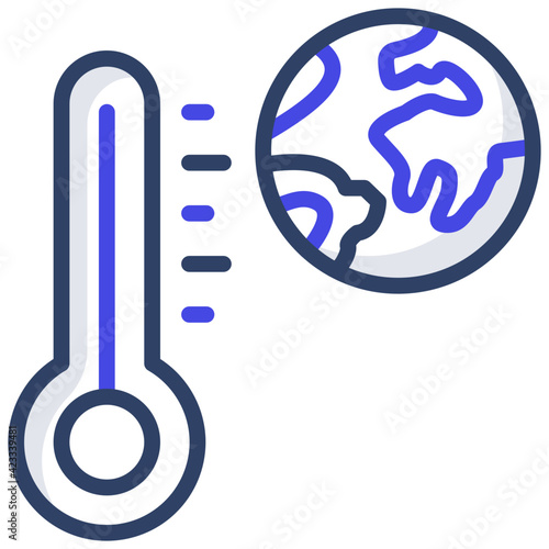 A trendy vector design of planet temperature