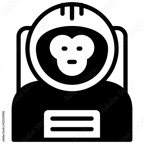 Spaceman icon in solid design