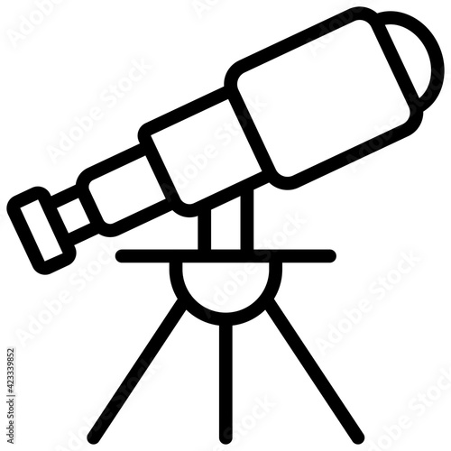Vector Telescope icon in linear design