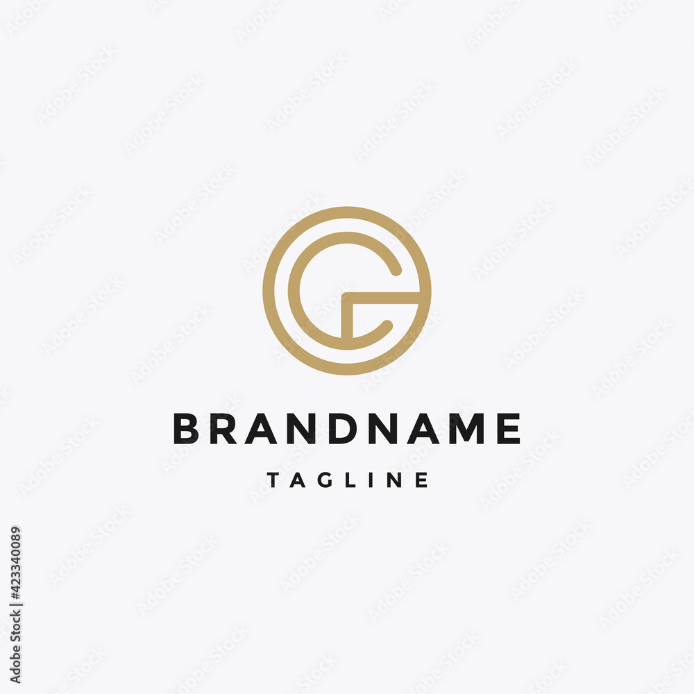 letter gc abstract logo design vector template