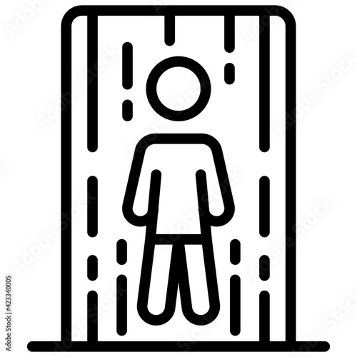 Space explorer icon in linear design, cosmonaut vector