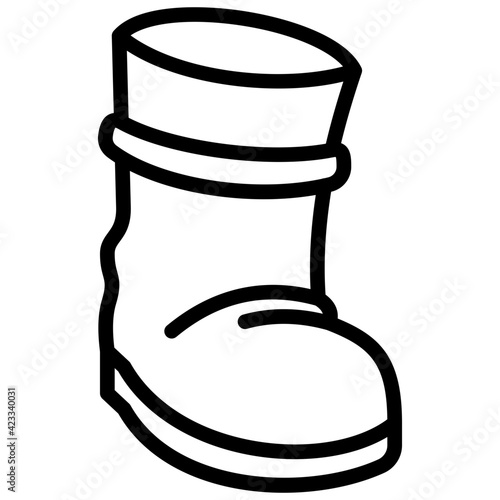 Space boot icon in linear design