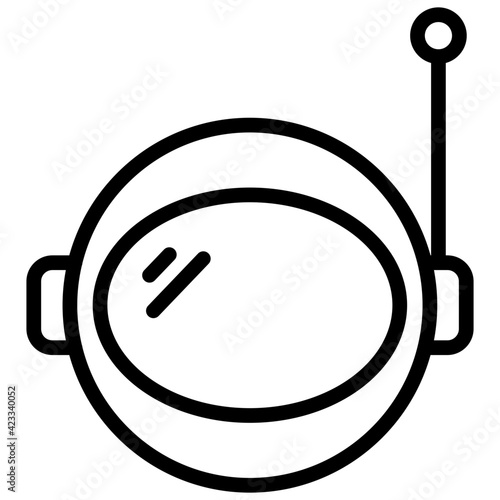 Vector astronaut helmet icon in linear design