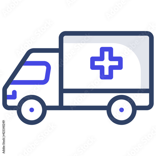 Medical transport ambulance icon