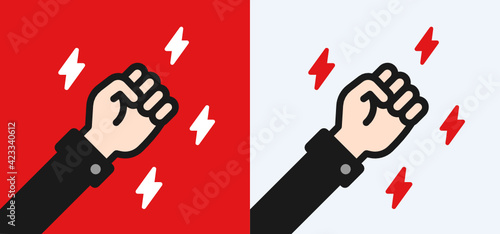 Hand fist symbol of violence vector icon illustration.