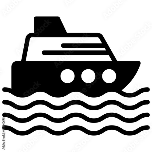 Travel by water vehicle, watercraft icon