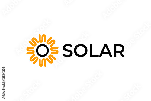 solar energy logo. sun logo design template. good for any company with a solar themed.