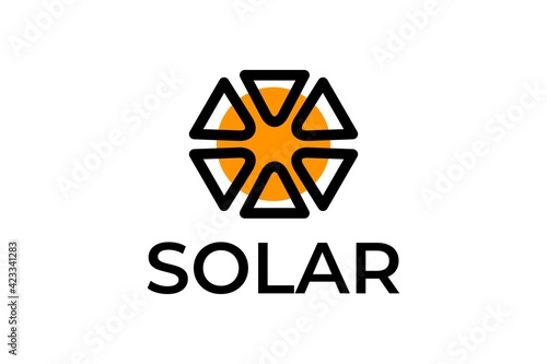 solar energy logo. sun logo design template. good for any company with a solar themed.