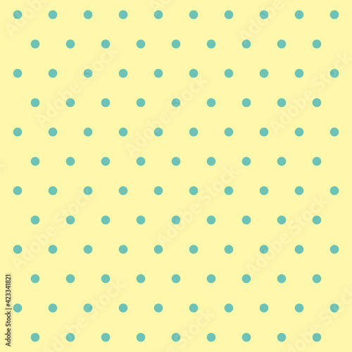 Easter pattern polka dots. Template background in green and yellow polka dots . Seamless fabric texture. Vector illustration