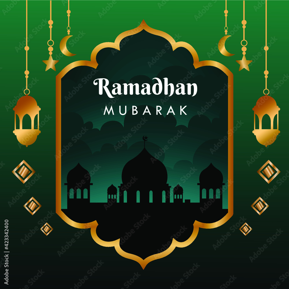 ramadhan mubarak greeting card