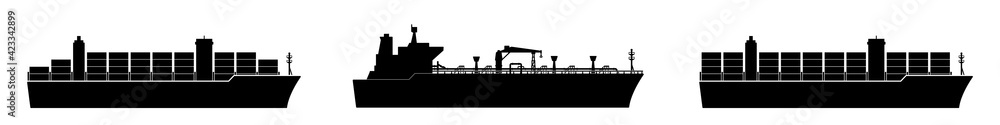 ngi1174 NewGraphicIcon ngi - german - Frachter / Schiffe vor dem Kanal . english - freighter ship with containers - vlcc crude oil tanker . traffic jam icon . isolated - suez canal . 8to1 g10408