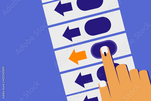 Hand casting vote in Electronic voting machine