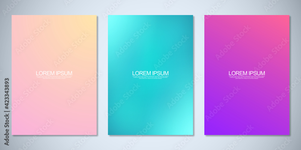 Blurred backgrounds for cover design, brochure layout, book, poster mockup, and flyer template. Colorful pattern, vibrant colors, fluid abstract, blended colors