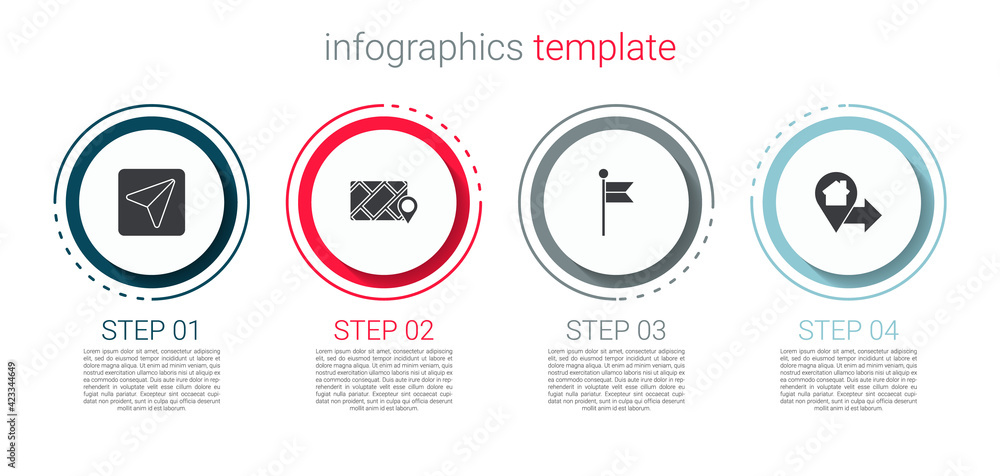 Set Infographic of city map navigation, City, Location marker and with house. Business infographic template. Vector Set Infographic of city map navigation, City, Location marker and with house. Business infographic template. Vector
